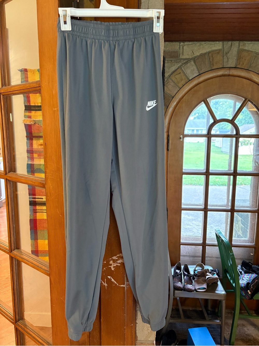 Nike Kids Gray Jogger Sweatpants with White Logo